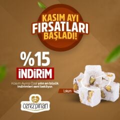 Kasım Ayı İndirmli Antep Fıstıklı Sütlü Sultan Lokum