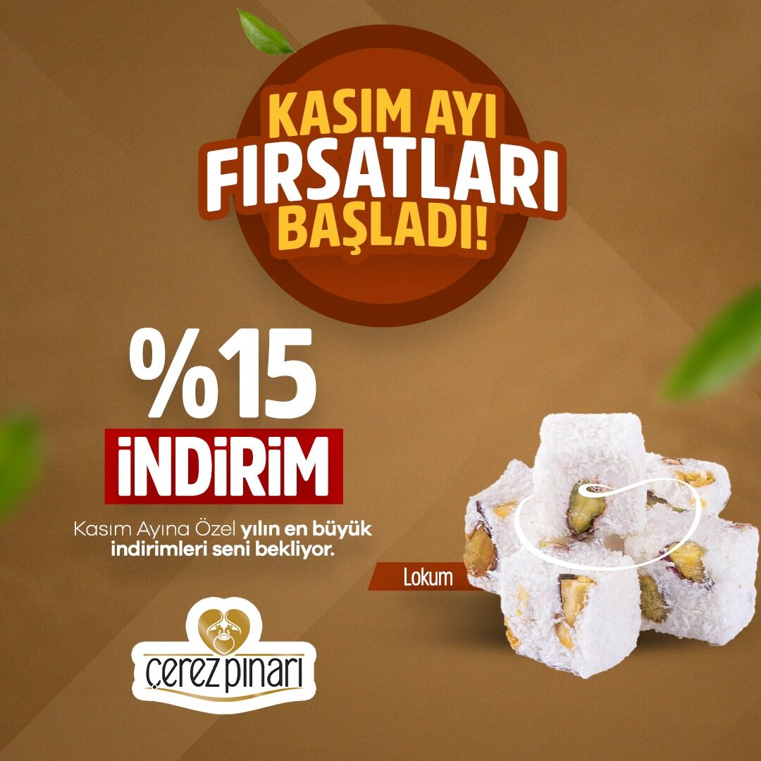 Kasım Ayı İndirmli Antep Fıstıklı Sütlü Sultan Lokum