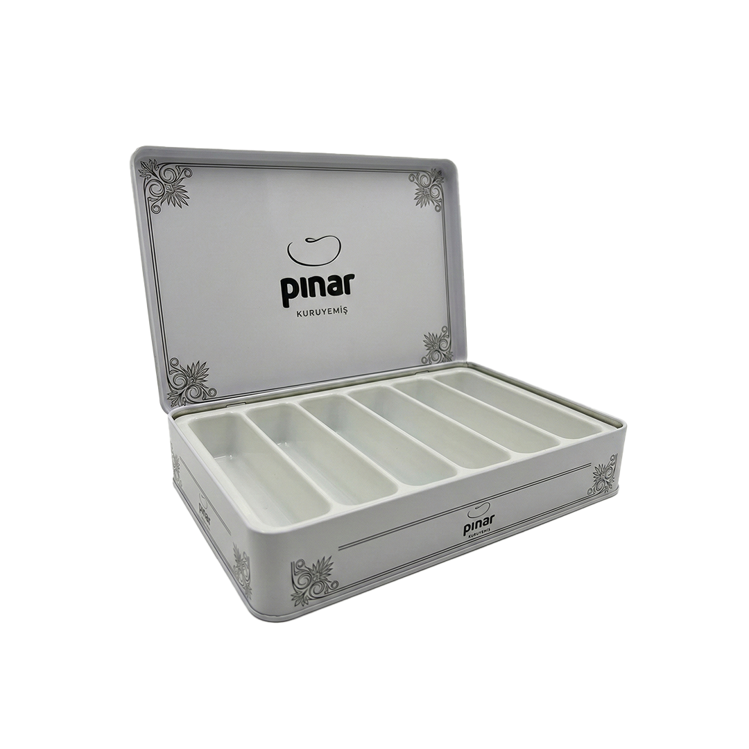 Pınar Kuruyemiş Özel Tasarım Bölmeli Metal Hediye Kutusu