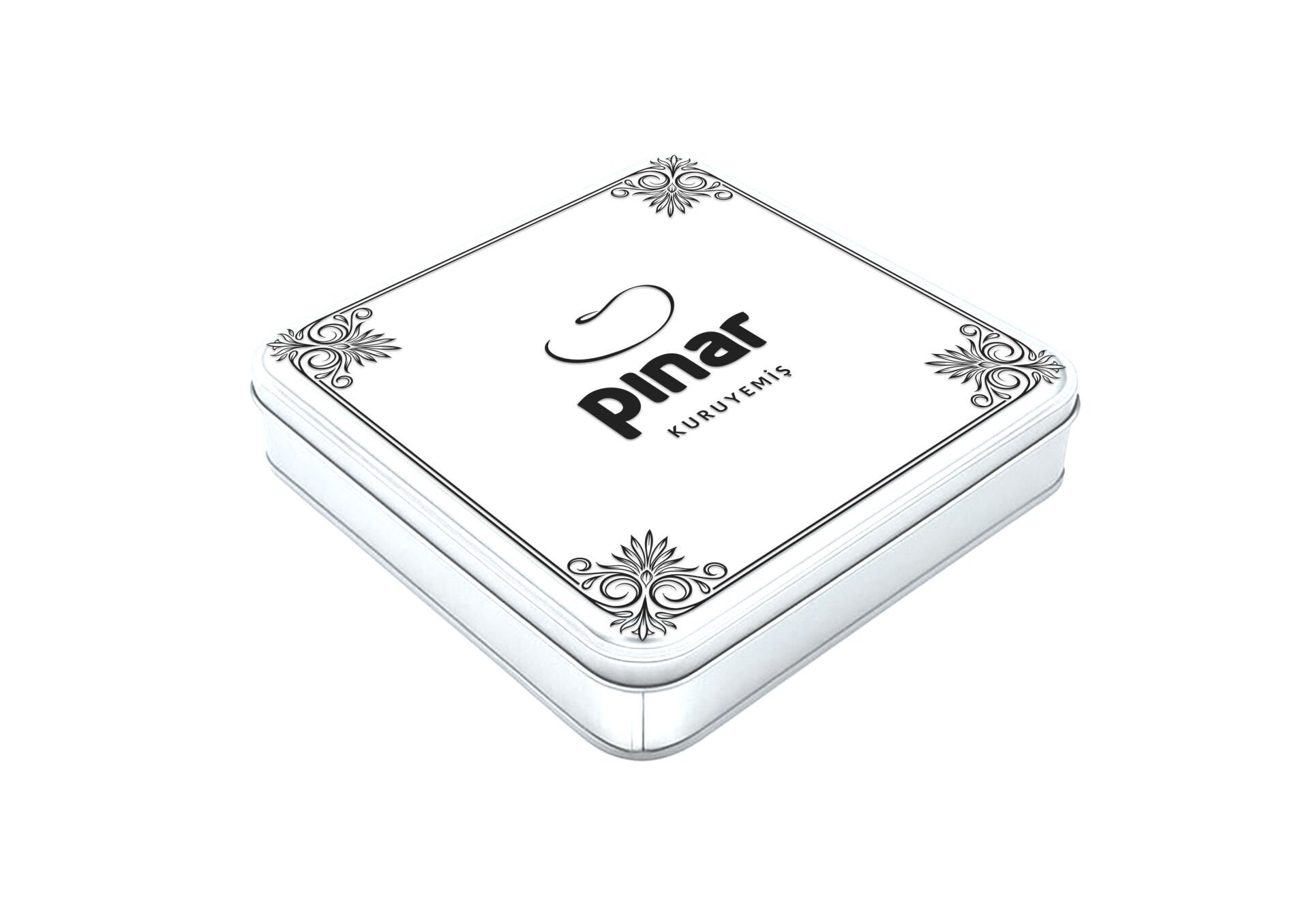 Pınar Kuruyemiş Özel Tasarım Bölmeli Kare Metal Hediye Kutusu