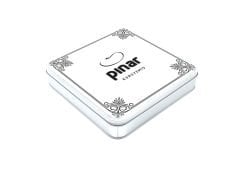 Pınar Kuruyemiş Özel Tasarım Bölmeli Kare Metal Hediye Kutusu