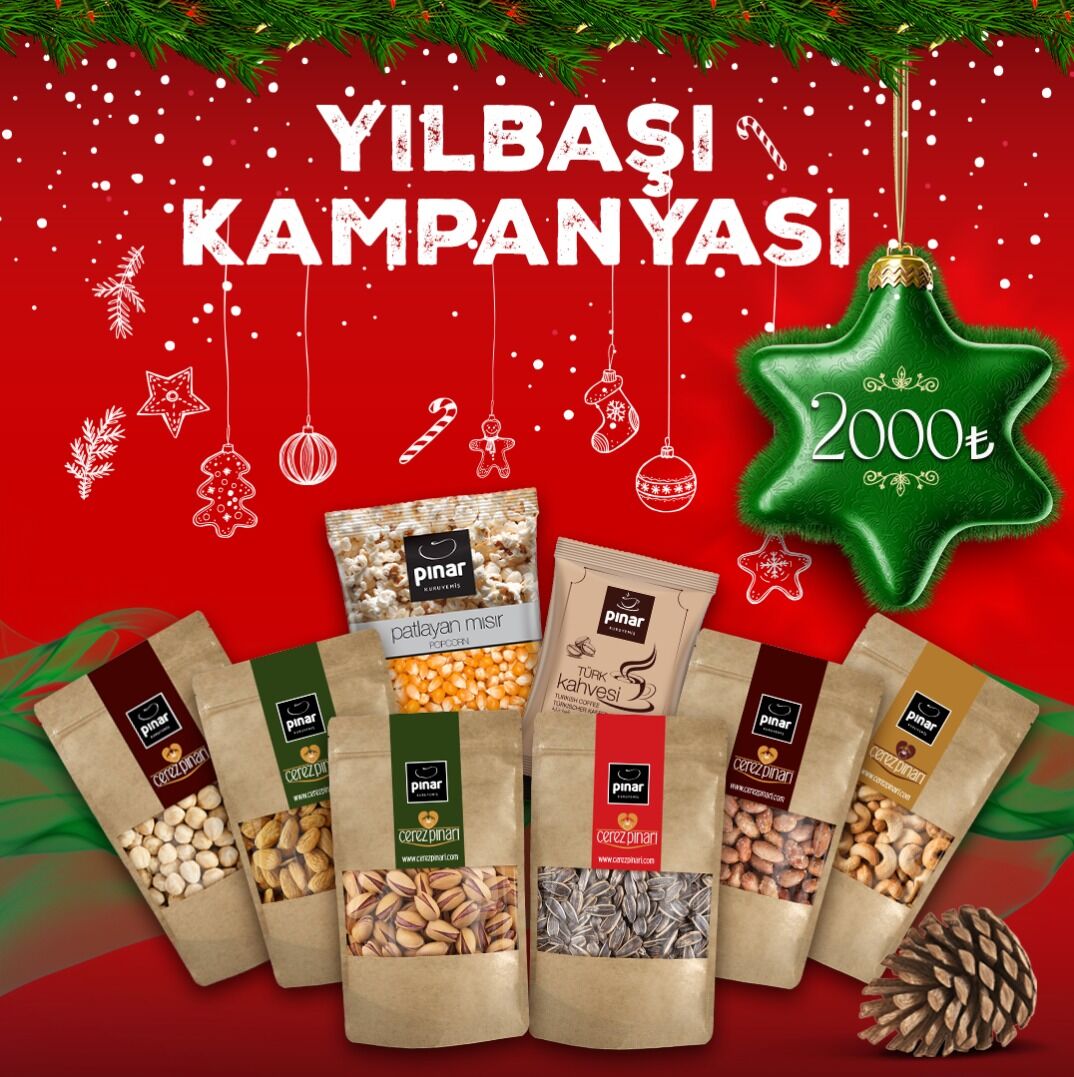 Pınar Kuruyemiş Yeni Yıl Paketi – Premium Kuruyemiş Hediye Seti | Yılbaşı Özel
