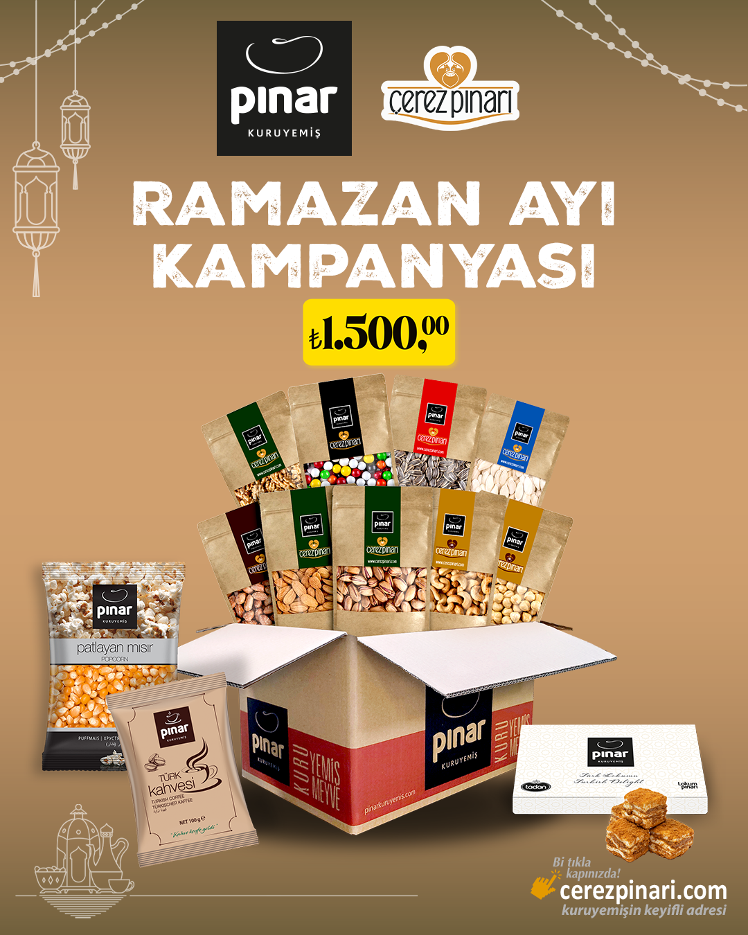 Pınar Kuruyemiş – Ramazan Ayı Kampanyası - 1.500 TL'lik Premium Kuruyemiş Hediye Seti